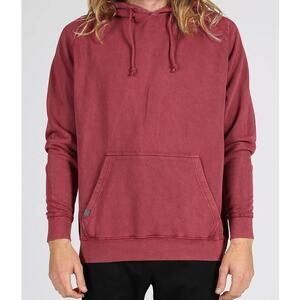 UNISEX VINTAGE WASH PULLOVER HOODIE sweatshirt BURGUNDY Large